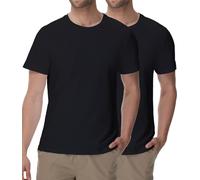 wirarpa T-Shirt Coton Hommes Classics Tee Round Neck Lot de 2 Noir Taille XL