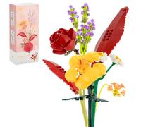 Wirbier Kit Créatif de Fleurs Éternelles en Briques - Bouquet Décoratif DIY pour Adultes, Décoration Élégante pour Salon/Bureau, Cadeau Original (Anniversaire/Fête des Mères/Noël)