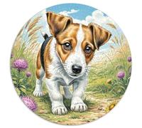 Wire Fox Terrier Puzzle De 1000 Pièces Jeu Cadeau Unique Chien de Compagnie Puzzle Rond Jeu D'Intelligence Adultes Et Enfants À Partir De 12 Ans1000pcs (67.5x67.5cm)