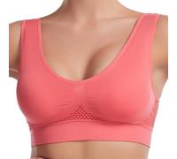 Wire-Free Bras 2026 Breathable Anti-Sagging Breasts Bra Medium Support Sports Bras Women Wireless Yoga Workout Bra W/Pads (Pink,3TG)