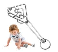 Wire Puzzle Set - Nickel-Plated Iron, 2.8in Brain Teaser Puzzle Durable