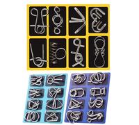 Wire Puzzle Sets - Logic Game Toy | 16 Piece Interlocking Logic Test Toy with Handheld Challenge, Office School Travel Game for Kids Teens, Adults, Party Favors Stocking Stuffers