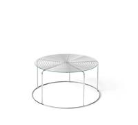 Wire VP17 Table basse Acier inoxydable/Plateau en verre
