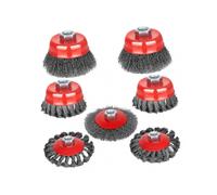 Wire Wheel for Angle Grinder, 7-Piece Wire Wheel Set, Multipurpose Grinding Attachment for Weld Polishing Motor