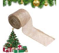 Wired Christmas Ribbon, Red Mesh Satin Roll Holiday Decoration 196.85 x 2.5inch, Perfect for Christmas Tree, String Lights, Crafts, Wreaths, Garland, Staircase, and Festive Home Styling