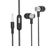 Wired Earphones With - Wired In Ear Headphones With Microphone For Walking Jogging Airplanes Travel With Clear Sound | Reliable Earphones For Daily Use Sports Fitness Office Commute Outdoor Indoor