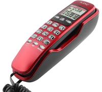 Wired Fixed Telephone,Wall Phone LCD Screen DTMF/FSK Caller ID Display Extension Phone for Home,Office,Hotel etc. (Red)