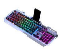Wired Game Keyboard, 104 Keys Backlit Design, Quick Response Game,19,29 x 7,09 x 1,77 pouces Portable Compact Layout, High Sensitivity, Ideal for Laptops, Typists and Gamers