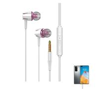 Wired In-Ear Headphones - Noise Reduction Surround Sound Earphones | Upgraded TPE Build with Glow in the Dark Silicone Hat, 3.5mm Jack Compatible with Sports, Computer, Tablet