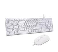 Bluestork Ensemble clavier et souris filaire Mac Blanc AZERTY silencieux 2400 DPI USB-A/USB-C