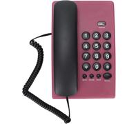 Wired Phone,Fixed Phone,No Battery,Single Colour,Desktop Fixed Phones for Home (Rose Red)