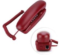 Wired Telephone,Fixed Phone without Caller ID Display,Wall Phone for Home Office,Compatible with Flash/Mute/Repeat Function (Red)