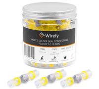Wirefy 100 Pièces Cosses Électriques Thermorétractable à Souder - Cosses Électriques Étanches - Raccordement Bout à Bout Imperméable - Jaunes 4-6 mm²