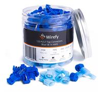 Wirefy 120 Pièces Cosses Électriques à Sertir en T Tap - Cosses Mâles Isolées Automobile à Déconnexion Rapide - Bleu 0,75-2,5 mm²