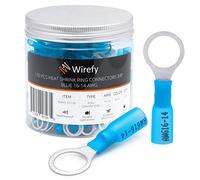 Wirefy 130 Pièces Cosses Électriques à Sertir Ronde M10 - Kit de Cosses a Oeil Thermorétractables pour l'Automobile - 1,5-2,5 mm²