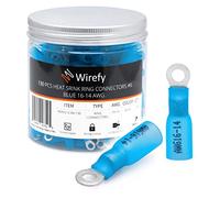 Wirefy 130 Pièces Cosses Électriques à Sertir Ronde M3,5 - Kit de Cosses a Oeil Thermorétractables pour l'Automobile - 1,5-2,5 mm²