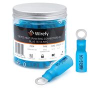 Wirefy 130 Pièces Cosses Électriques à Sertir Ronde M4 - Kit de Cosses a Oeil Thermorétractables pour l'Automobile - 1,5-2,5 mm²