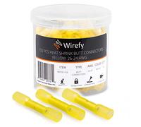 Wirefy 150 Pièces Cosses a Sertir Thermorétractables Bout à Bout - Cosses Électriques Isolés pour Cable sans Soudure - 0,14-0,25 mm²