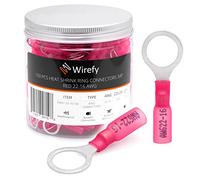 Wirefy 150 Pièces Cosses Électriques à Sertir Ronde M10 - Kit de Cosses a Oeil Thermorétractables pour l'Automobile - 0,5-1,5 mm²