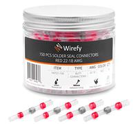 Wirefy 150 Pièces Cosses Électriques Thermorétractable à Souder - Cosses Électriques Étanches - Raccordement Bout à Bout Imperméable - Rouges 0,5-0,75 mm²