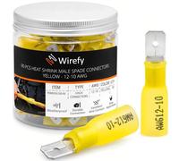 Wirefy 150 Pièces Kit de Cosse Electrique Plates Males - Cosses Electriques à Sertir thermorétractables - 4 à 6 mm²