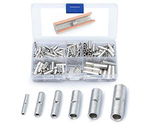 Wirefy 200 Pièces Kit de Cosses Électriques a Sertir Bout à Bout Non Isolées - Cosses de Fils à Raccordement - 0,25-10 mm²