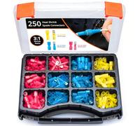 Wirefy 250 Pièces Kit de Cosse Electrique Plates Mâles et Femelles - Cosses Electriques à Sertir thermorétractables - 0,5 à 6 mm²