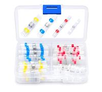 Wirefy 50 Pièces Kit de Cosses Électriques Thermorétractables à Souder - Cosses Électriques Étanches - Raccordement Bout à Bout Imperméable - 0,14-6 mm²