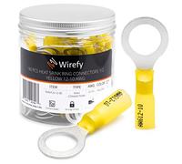Wirefy 90 Pièces Cosses Électriques à Sertir Ronde M12 - Kit de Cosses a Oeil Thermorétractables pour l'Automobile - 4-6 mm²