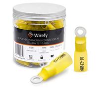 Wirefy 90 Pièces Cosses Électriques à Sertir Ronde M3,5 - Kit de Cosses a Oeil Thermorétractables pour l'Automobile - 4-6 mm²