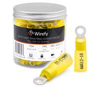 Wirefy 90 Pièces Cosses Électriques à Sertir Ronde M4 - Kit de Cosses a Oeil Thermorétractables pour l'Automobile - 4-6mm²
