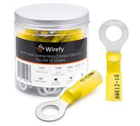 Wirefy 90 Pièces Cosses Électriques à Sertir Ronde M8 - Kit de Cosses a Oeil Thermorétractables pour l'Automobile - 4-6 mm²