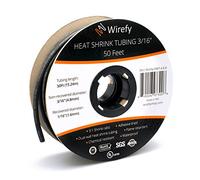 Wirefy Gaine Thermorétractable Etanche 4,8 mm - 3:1 Tube Thermoretractable à Double Paroi - Revêtement Adhésif - Gaine Thermo - Noire - Rouleau de 15 m