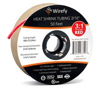 Wirefy Gaine Thermorétractable Etanche 4,8 mm - 3:1 Tube Thermoretractable à Double Paroi - Revêtement Adhésif - Gaine Thermo - Rouge - Rouleau de 15 m