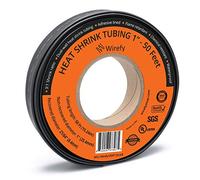 Wirefy Gaine Thermorétractable Etanche Large Diamètre 25,4 mm - 3:1 Tube Thermoretractable à Double Paroi - Revêtement Adhésif - Gaine Thermo - Noire - Rouleau de 15 m