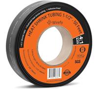 Wirefy Gaine Thermorétractable Etanche Large Diamètre 39 mm - 4:1 Tube Thermoretractable à Double Paroi - Revêtement Adhésif - Gaine Thermo - Noire - Rouleau de 15 m