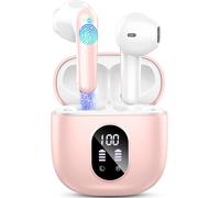 Wireless Bluetooth Headphones, Bluetooth 5.3 Earbuds With Hifi Stereo Bass Headset, 50H Recreation, 4 Enc Noise Reduction Mic, Bluetooth Earpiece Ip7 Waterproof Led Screen For Ios Android, Rosa