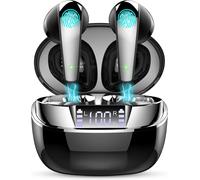 Wireless Bluetooth Headphones, Bluetooth 5.3 Earphones With 4 Enc Noise Cancelling Mic, Bluetooth Headset Hi-Fi Stereo Sound 48H Wireless Headphones, Led Screen, Ip7 Waterproof Touch Control Earbud