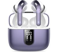 Wireless Bluetooth Headphones, Bluetooth 5.3 Headphones, 50 Hours Touch Control, 4 Enc Call Noise Cancelling Mic, Deep Bass, Comfortable Fit, Ipx7 Waterproof Headphones (Phantom Purple)