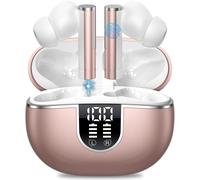 Wireless Bluetooth Headphones, Bluetooth 5.3 Headset With Hi-Fi 3D Stereo Sound, Wireless Bluetooth Headphones With 38H Playtime Touch Control Ipx5 Waterproof Led Screen Wireless Earphones (Rose Gold