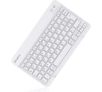 Wireless Bluetooth Keyboard 10 Inches [French AZERTY] Lightweight Slim Keyboard for iPad, Android Tablet Samsung Galaxy, Xiaomi/Redmi Pad, Huawei/Honor Pad, White