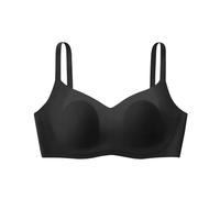 Wireless Bra for Big Breasts Women Push Up Full-Coverage Large Size Bra Ladies Seamless Comfort Smoothing Bralettes(XL2,Black)