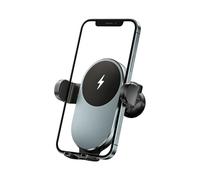 Wireless Car Charger - 15W Adjustable Fast Charging Phone Holder, Smart Sensor Clamping Cradle, Rapid Power Delivery Mount, Automotive Tech Gear, Black Universal Air Vent Navigation Dock