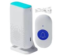 Wireless Caregiver Pager & SOS Call Button System | 3.3 x 1.7 in IP68 Waterproof SOS Button and 5V Receiver Featuring 58 Melodies, 4-Level Adjustable Volume, 30-50m Range, and