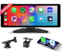 Wireless Carplay and Android Auto,10.26 Inch Portable Bluetooth Car Radio with IPS Touch Screen,Carplay Screen with Mirror Link/Voice Control/AUX/USB+Rear View Camera..