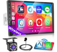 Wireless Carplay Autoradio 1 Din Avec Android Auto,9 Pouces Écran Tactile Poste Radio Voiture Avec Mains Libres Bluetooth Fm Mirror