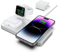 Wireless Charger, 3 In 1 Magnetic Charging Dock For Iphone 15/14/13/12 Series, Apple Watch 9/8/7/6/Se/5/4/3,Airpods 2/Pro (18w Adapter Included)