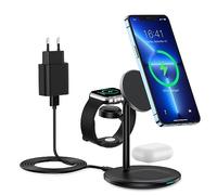 Wireless Charger 3 in 1, Station de Charge inductive Compatible avec iPhone 16/15/14 Pro Max, iPhone13/12/11 Series, Chargeur sans Fil pour Apple Watch 10/9/8/7/6/5/3/2,AirPods