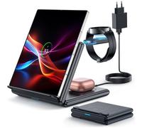 Wireless Charger For Samsung Charging Station: Foldable 3 In 1 For Samsung Watch, Black