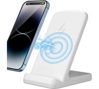 Wireless Charger, Induction Charger 15w Wireless Charger Stand, Fast Wireless Charger For Iphone 16/15/14/13/12/11/X, Samsung Galaxy S25/S24/S23/S22, And Qi-Certified Devices - White